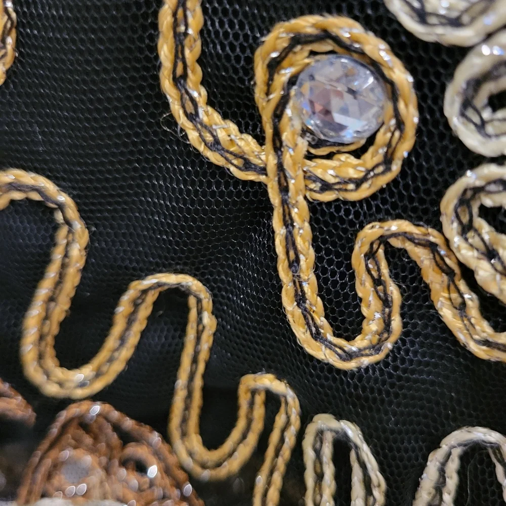 Womans Sparkly Top By Pinkbee Gold Silver And Glittering Gems - Picture 7 of 10